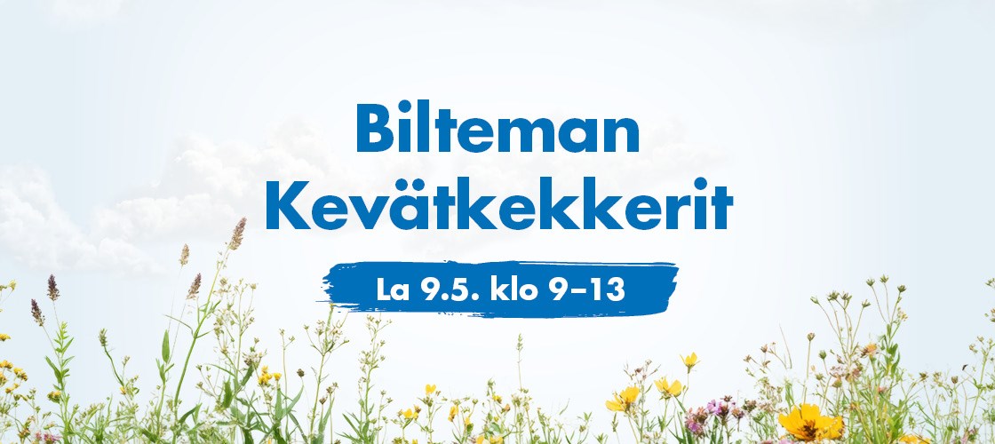 Kuvassa tietoa Bilteman kevättapahtumasta