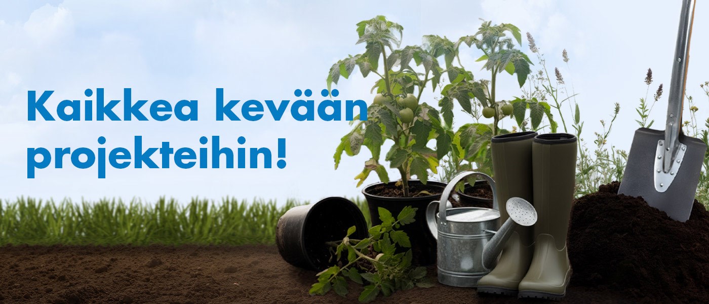 Inspiraatiokuva Biltemasta, jossa on puutarhavälineitä.