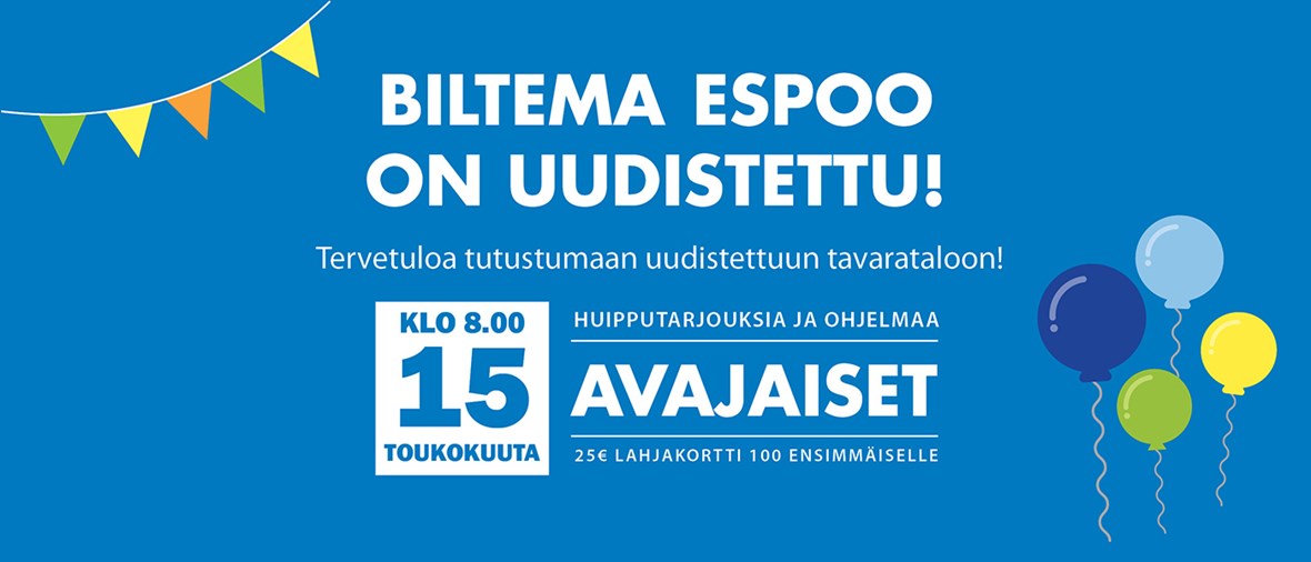 Biltema Espoo on uudistettu!